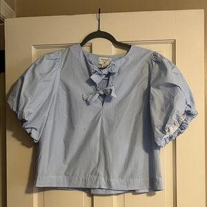 kate spade Blue/white Striped Top with Bow Details